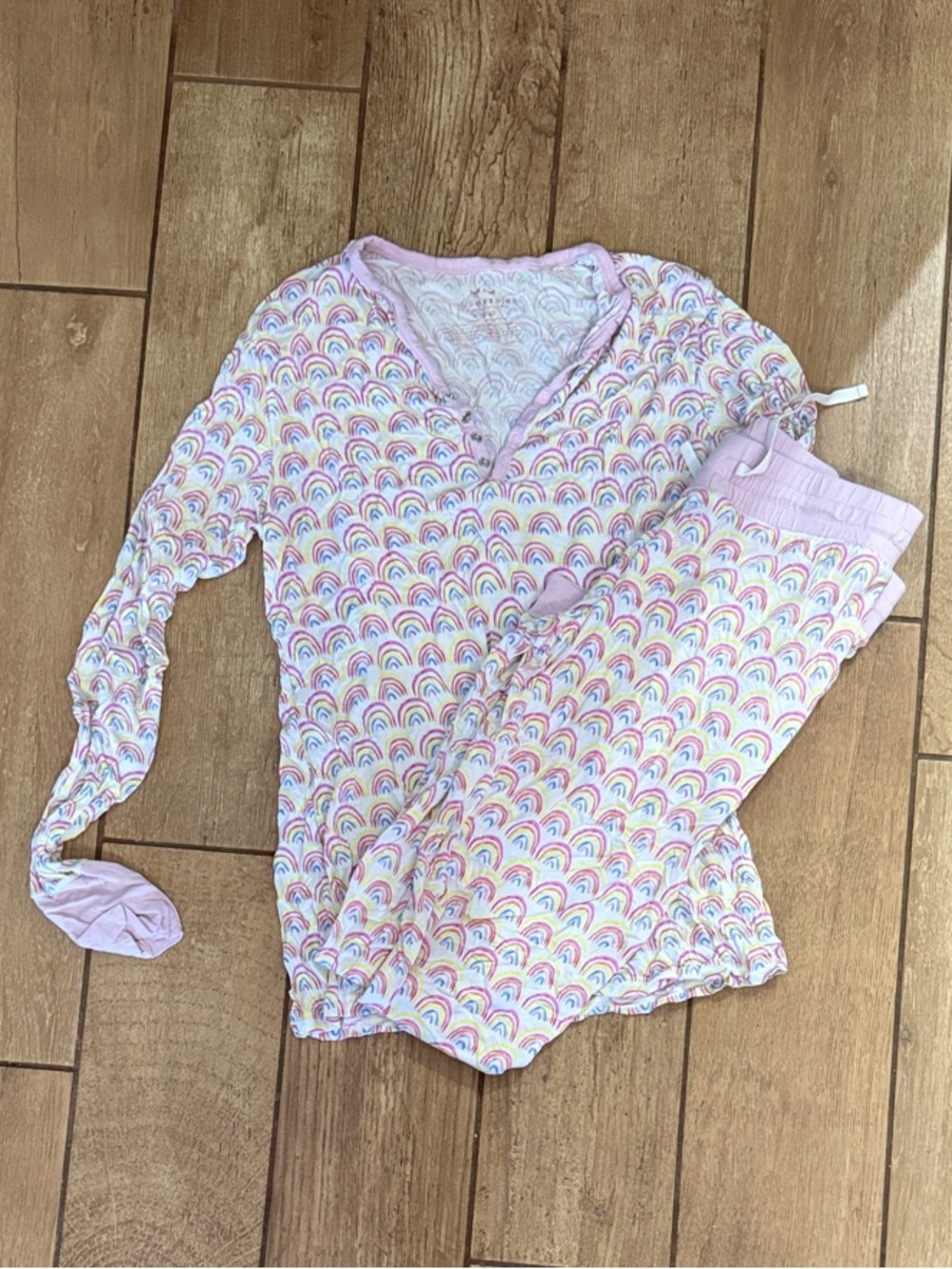 Little Sleepies Light Pink Rainbow Pajama Set